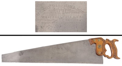 Henry Disston & Sons, Philadelphia, Pennsylvania, No. 12: Early 26" "London Spring" Steel" Saw