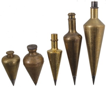 Assorted Makers: Lot Of Five Clean Brass Plumb Bob