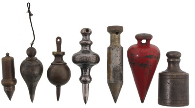Unmarked: Seven Brass & Iron Plumb Bobs