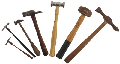 Assorted Makers: Working Set Of Metal Wkg. Hammers