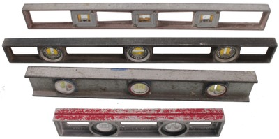 Assorted Makers: Four Cast Aluminum Spirit Levels