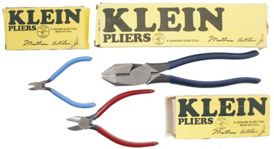 Mathias Klein & Sons, Chicago, Illinois: Three Orig. Box Pairs Of Klein Pliers