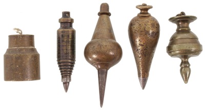Assorted Makers: Five Interesting Brass Plumb Bob