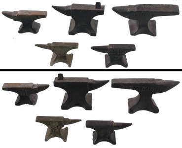 Assorted Makers: Coll. Of Five Small Size Anvils