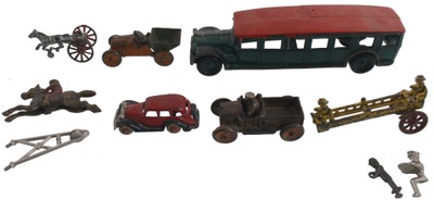 Assorted Makers: Lot Of Cast Iron Vehicle Toys