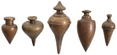 Assorted Makers: Five Interesting Brass Plumb Bob