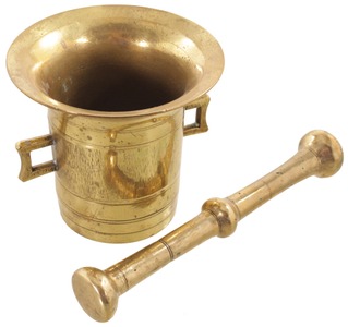 Unmarked: Solid Brass Mortar & Pestyle