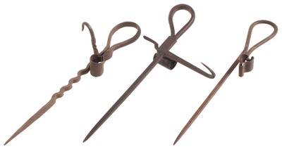 Assorted Makers: Three "Sticking Tomm Miner's Candle Hldrs