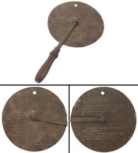 J.W. & T. Connolly, London, England: Fancy Brass Wheel Advertising Traveler