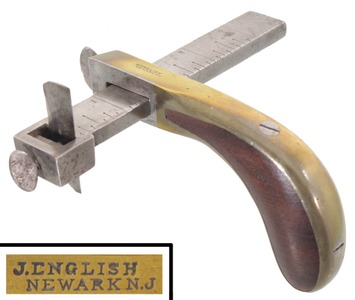J. English, Newark, New Jersey: Early Leather Wkrs. Leather Draw Gauge
