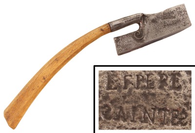 E. Frere, Saintes, France: Classic "Doloire" Wagoner's Axe