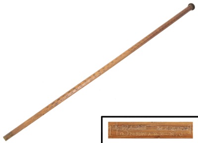 L. Ward, Newark, New Jersey: Rare Board Cane Lumber Rule