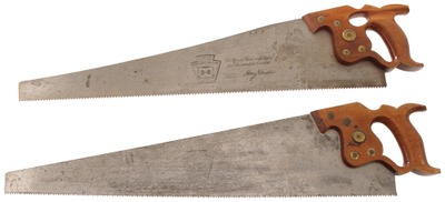 Henry Disston & Sons, Philadelphia, Pennsylvania: Two Applewood Hdl. Hand Saws