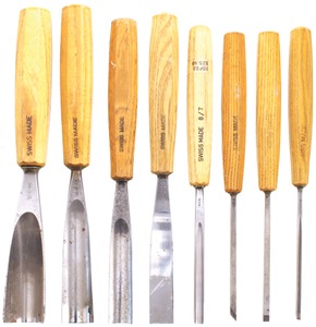Pfeil Swiss Made, Langenthal, Switzerland: Wkg. Set Of Eight Clean Carving Tool