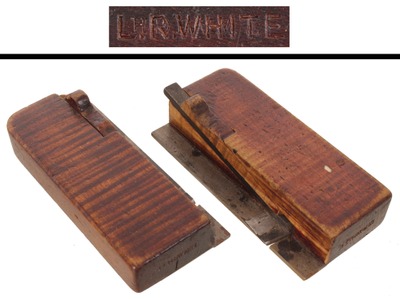 Unmarked: Pair Of Tiger Maple Side Rabbet Planes