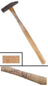 David Maydole Hammer Company, Norwich, New York, No. 407: Unused Early Type Tinner's Hammer