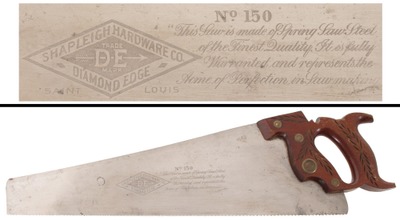 Shapleigh Hardware Company, St. Louis, Missouri, No. 150: Extra Clean 18" Crosscut Saw