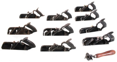 Stanley Rule & Level: Lot Of Ten Incomplet Rabbet Plane