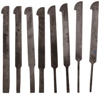 Dwights, French & Company, Seymour, Connecticut: Lot Of Eight Plow Plane Cutting Irons