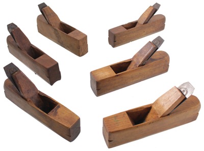 J.R. Tolman, Hanover, Massachusetts: Six Shipwright's H/R Molding Planes