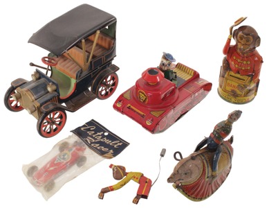 Assorted Makers: Early Tin Toys Opportunity Lot