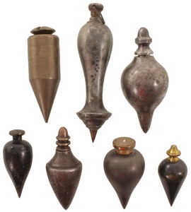 Unmarked: Seven Brass & Iron Plumb Bobs