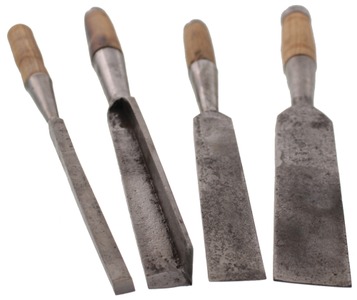Assorted Makers: Four Timber Framing Chisels