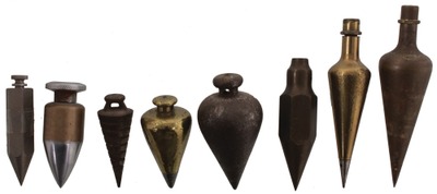 Unmarked: Lot Of Brass & Iron Plumb Bobs