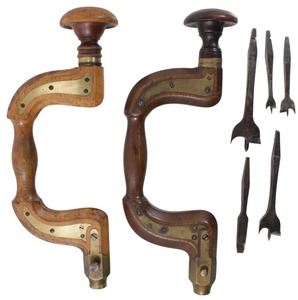 Assorted Makers: Two "Sheffield" Type Plated Wooden Braces