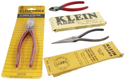 Mathias Klein & Sons, Chicago, Illinois: Three Orig. Box Pairs Of Klein Pliers