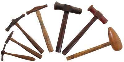 Assorted Makers: Seven Clean & Usable Metal Wkg. Hammer
