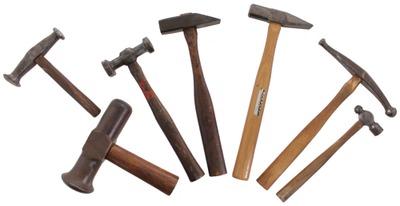 Assorted Makers: Seven Clean & Usable Metal Wkg. Hammer