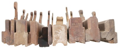 Unmarked: Lot Of Ten 18th C. Form Molding Planes