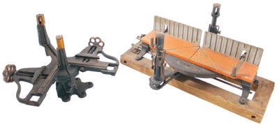 Stanley Rule & Level: Two Cast Iron Mitre Boxes