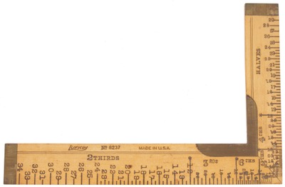 Lufkin Rule Company, Saginaw, Michigan, No. 8237: Boxwood Tailor's Square