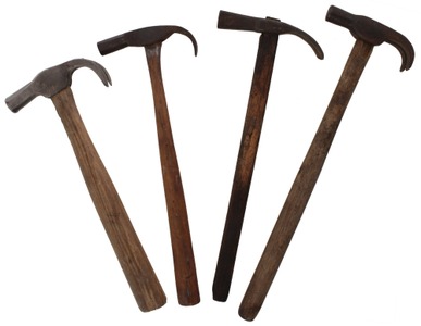 Assorted Makers: Four Hand Forged Claw Hammers