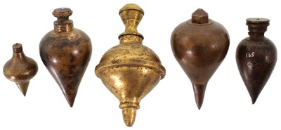 Assorted Makers: Five Interesting Brass Plumb Bob