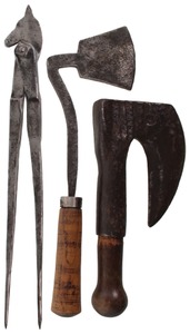 Assorted Makers: Three Hand Forged Early Hand Tools