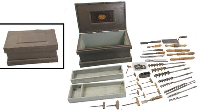 Unmarked: Small Size Hinge Top Pine Tool Chest