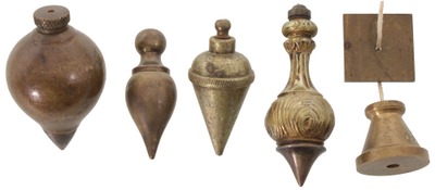 Assorted Makers: Five Interesting Brass Plumb Bob