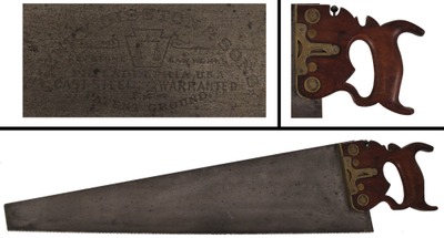 Henry Disston & Sons, Philadelphia, Pennsylvania, No. 43: Rare Combination Square, Rule & Saw