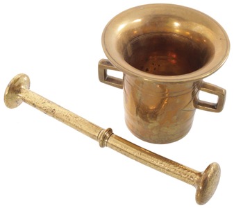 Unmarked: Solid Brass Mortar & Pestyle