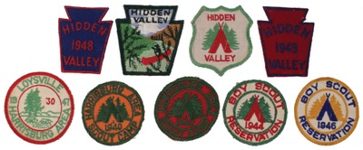 Keystone Area Council, Boy Scouts: Nine Mid 20th Centur Boy Scout Patches
