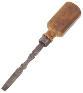 Unmarked: Hand Filed Boxwood Hdl. Screwdriver