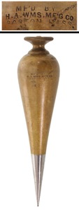 H.A. Williams, Boston, Massachusetts: Rare Maker Mkg. Teardrop Plumb Bob