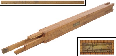 Huges Maker To The Excise/London,: Rare Four-Fold B'wood Slide Rule