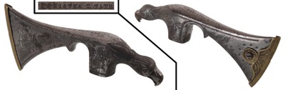 Unmarked: Ornate Eagle Form Decorated Hand Axe