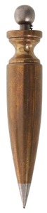 Unmarked: Extra Long Body Brass Plumb Bob