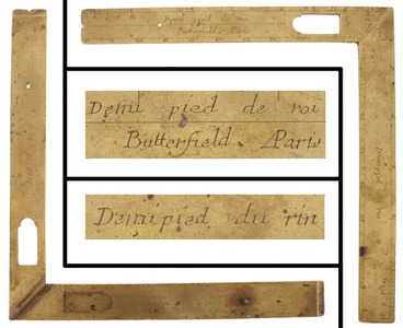 Butterfield a Paris, France: Early Brass Folding Square Rule