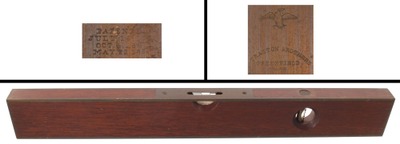 Stratton Brothers, Greenfield, Massachusetts, No. 1: Brass Bound Mahogany Level